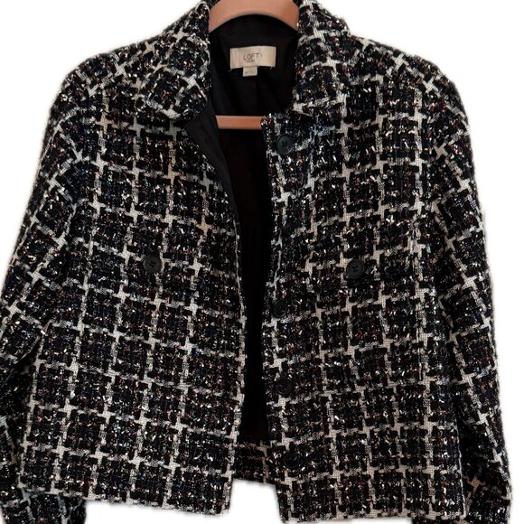 Loft Shimmer Tweed Cropped Jacket - Picture 5 of 10